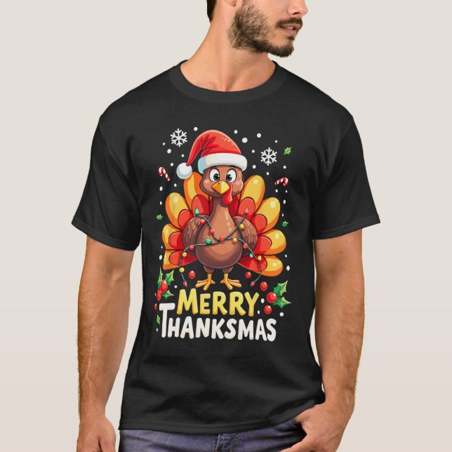 Camiseta Turquía Santa Feliz Feliz Feliz Feliz Día de Graci (Anverso)