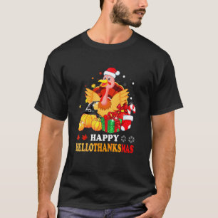Camiseta Turquía Santa Pumpkin Witch Ha Happy Hallothanksma