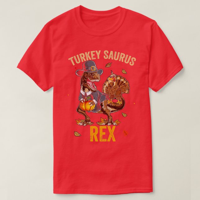 Camiseta Turquía Saurus Rex Funny Dinosaur TRex Acción de G (Diseño del anverso)