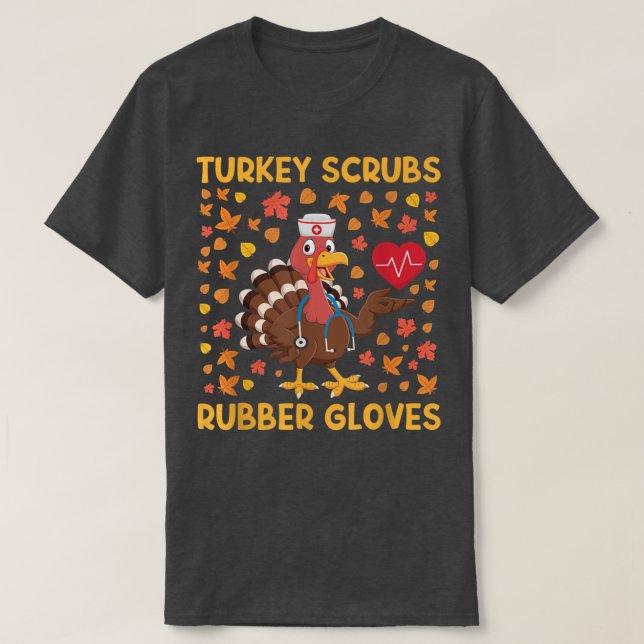 Camiseta Turquía se deshace de guantes de goma divertida en (Diseño del anverso)