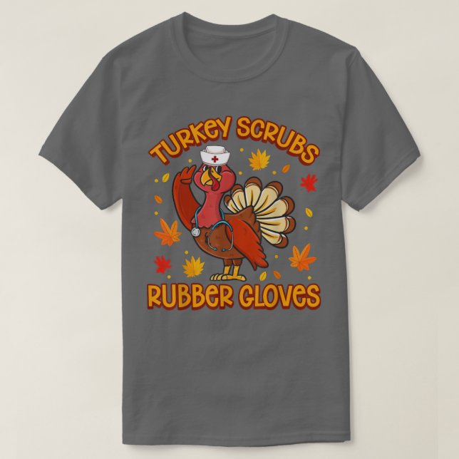 Camiseta Turquía se deshace de guantes de goma divertida en (Diseño del anverso)