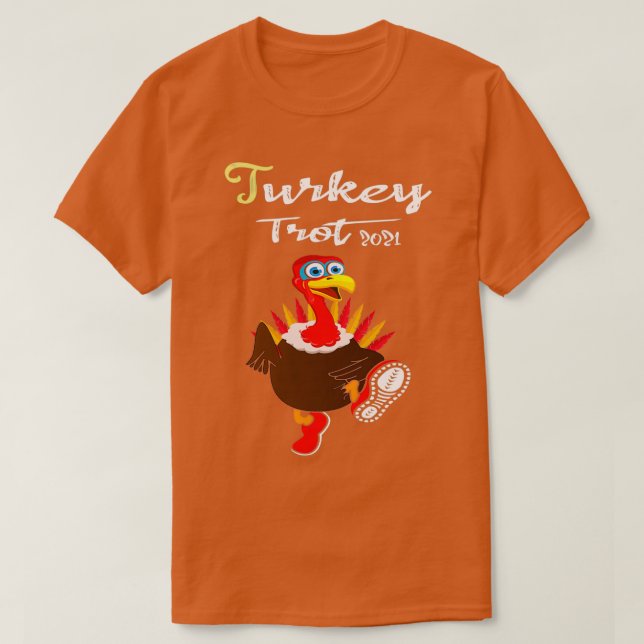 Camiseta Turquía Trot 2021 Divertido Día de Acción de Graci (Diseño del anverso)