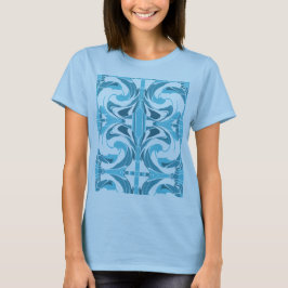 Camiseta Turquoise Aqua Swirling Mosaic Mediterráneo Aspect