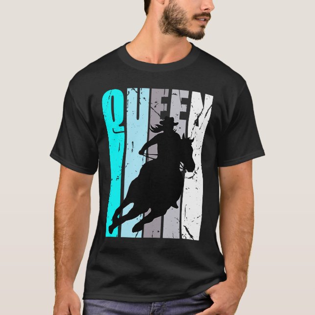 Camiseta Turquoise Cowgirl Queen Rodeo Women Barrel Racer B (Anverso)