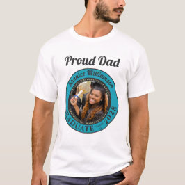 Camiseta Turquoise Photo Modern Graduation Proud Dad