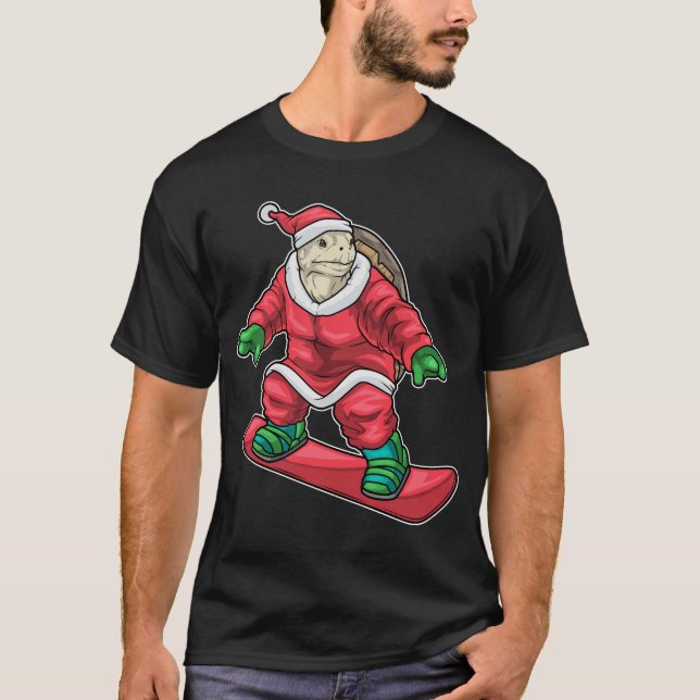 Camiseta Turtle Christmas Skateboard (Anverso)