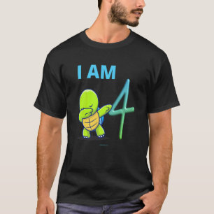 Camiseta Turtle Dabbing Cumpleaños de 4 años
