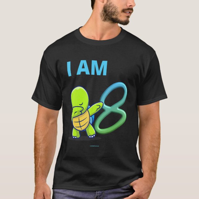 Camiseta Turtle Dabbing Cumpleaños de 8 años (Anverso)