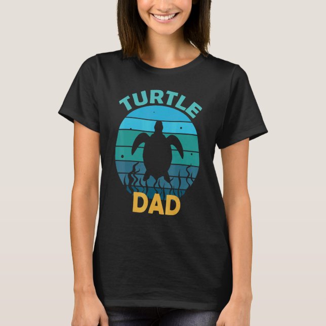 Camiseta Turtle Dad Silhouette Design Fathers Day Animal (Anverso)