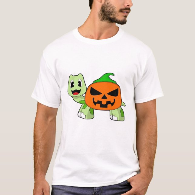 Camiseta Turtle Halloween Pumpkin Classic T-Shirt (Anverso)
