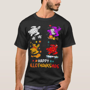 Camiseta Turtle Halloween y Feliz Navidad Hallov Feliz