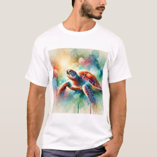 Camiseta Turtle in a Vibrant Oasis 310824AREF144 - Watercol