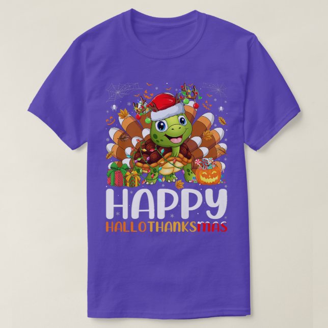 Camiseta Turtle Lover Navidades de Halloween Feliz Hallogra (Diseño del anverso)