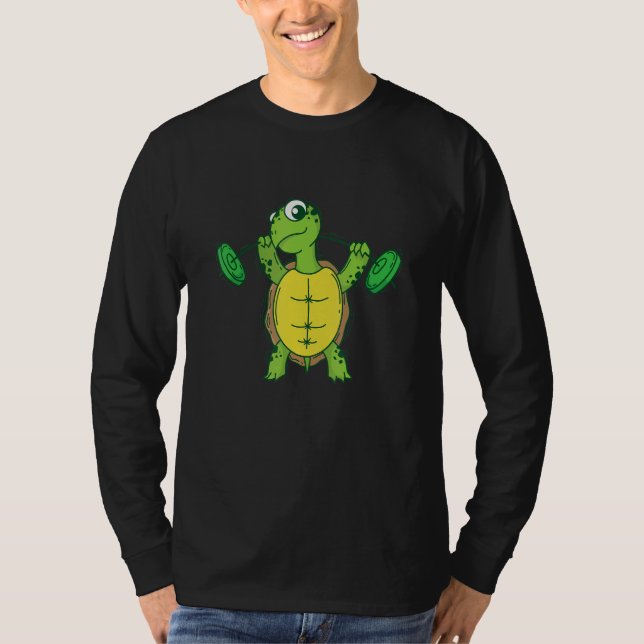 Camiseta Turtle loves Fitness and lifting Weights (Anverso)
