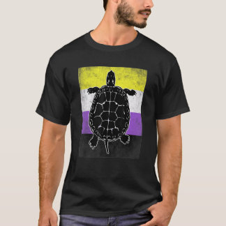 Camiseta Turtle Non Binary Flag LGBT Trans Funny Nonbinary