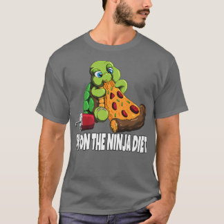 Camiseta Turtle On A Diet Eats Pizza I'm On The Ninja Diet