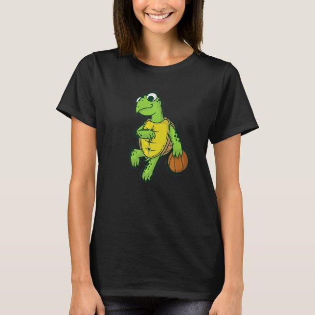 Camiseta Turtle plays and loves Basketball (Anverso)