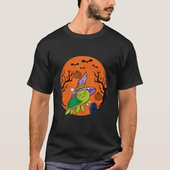 Camiseta Turtle Pupmkin Halloween con tortuga lunar (Anverso)