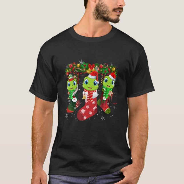Camiseta Turtle Socks Christmas Funny Family Pajamas Christ (Anverso)