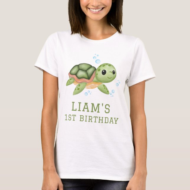 Camiseta Turtle Under the sea 1st Birthday Parents  (Anverso)