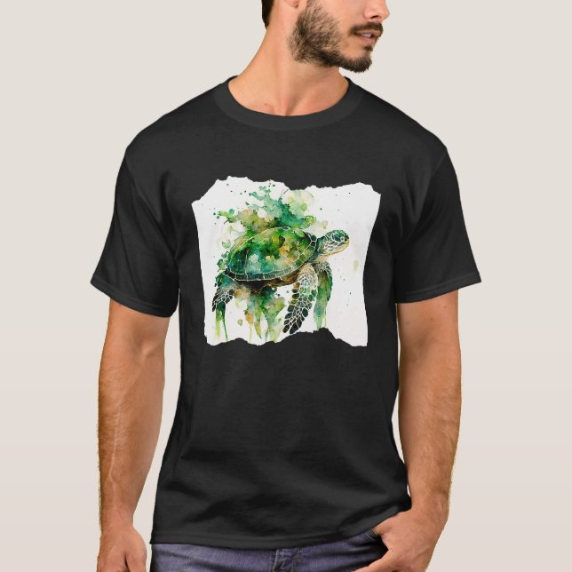 Camiseta Turtle Watercolor Artwork (Anverso)