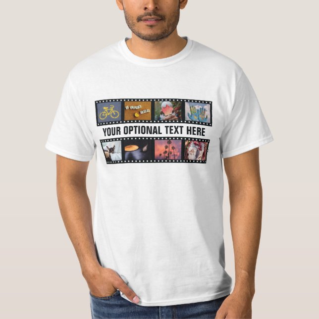Camiseta TUS FOTOS personalizados "tiras de película" ropa (Anverso)