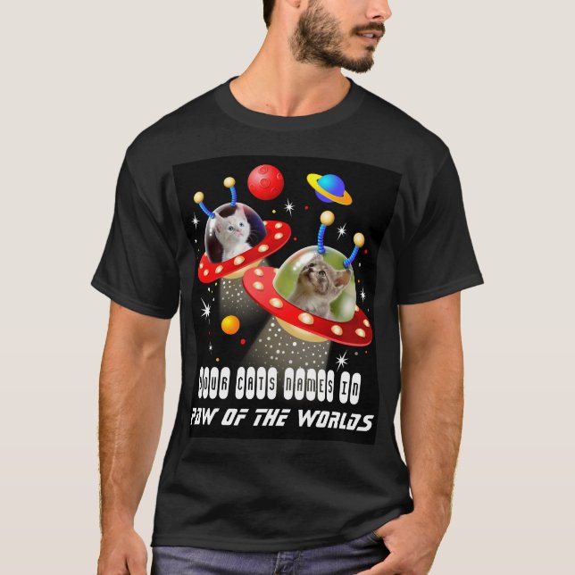 Camiseta Tus gatos en una película de ciencia ficción sobre (Anverso)