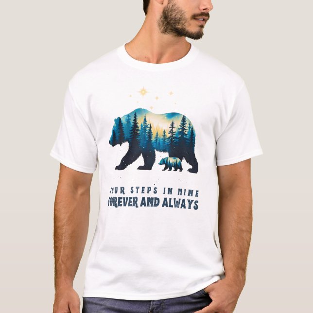 Camiseta Tus pasos en el diseño del oso mío - Regalo famili (Anverso)