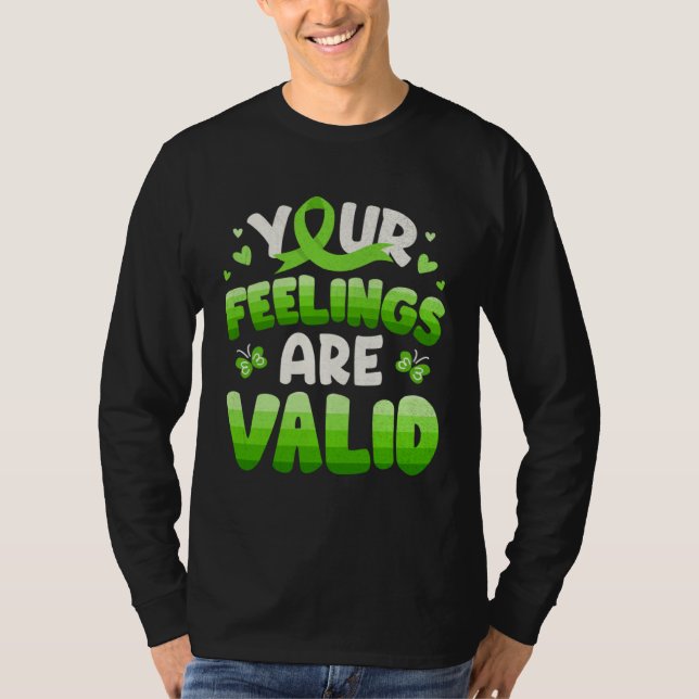 Camiseta Tus Sentimientos Son Válidos Conciencia de Salud M (Anverso)