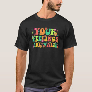 Camiseta Tus Sentimientos Son Válidos Lindo Retro Salud Men