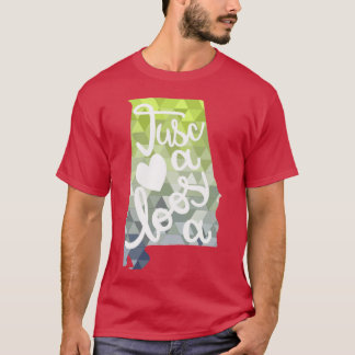 Camiseta Tuscaloosa Alabama Mapa Verde y Azul