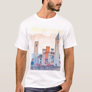 Camiseta Tuscan Dreams: San Gimignano Watercolor T-Shirt