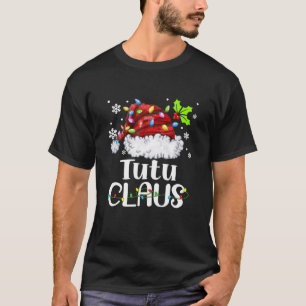 Camiseta Tutu Claus Santa Hat Navidades alumbran familia de