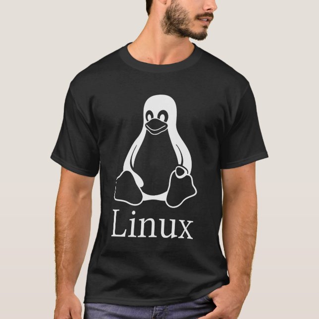 Camiseta Tux/camiseta oscura de Linux (Anverso)