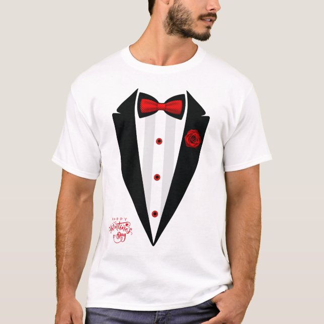 Camiseta Tux formal El día de San Valentín de disfraces de  (Anverso)