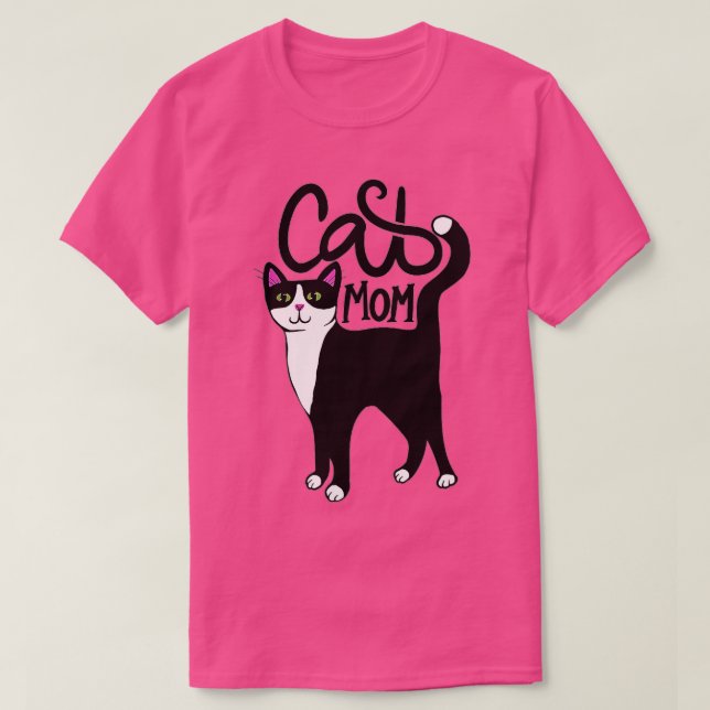 Camiseta Tuxedo Cat Mom Cute (Diseño del anverso)
