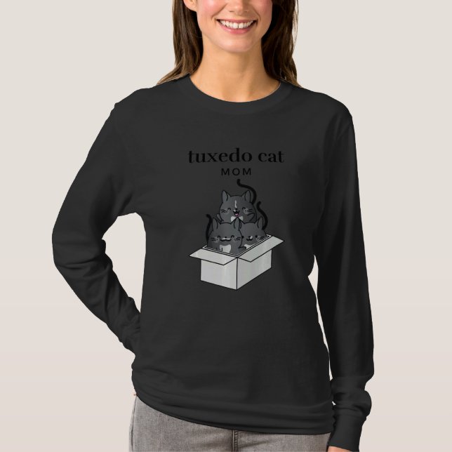 Camiseta Tuxedo Cat Mom Cute (Anverso)