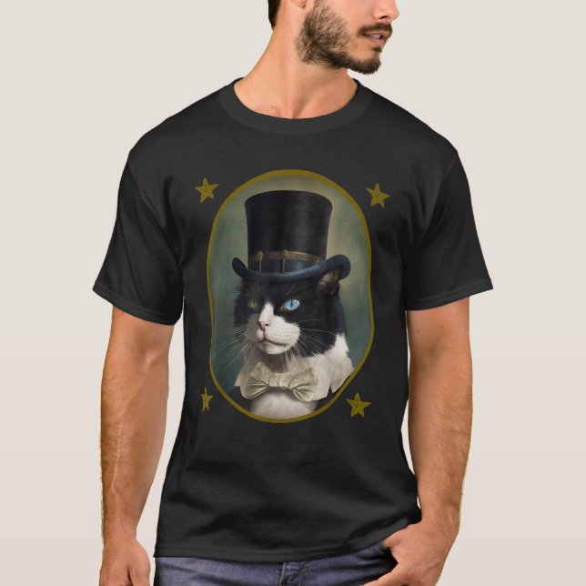 Camiseta Tuxedo Cat Presidents Day George Washington Abraha (Anverso)
