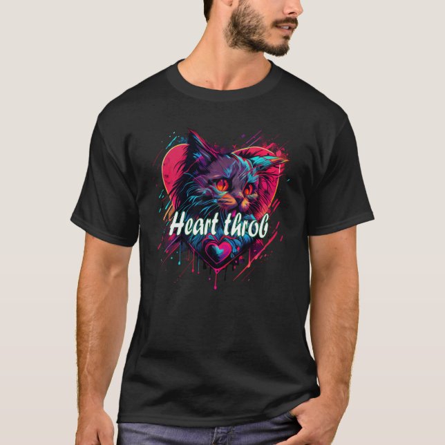 Camiseta Tuxedo Cat Valentine's Day Heartthrob Cat (Anverso)