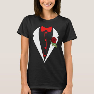 Camiseta Tuxedo Con Boda De Flor Rojo Falso Bachelor De Tux