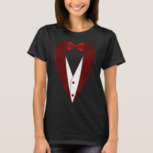 Camiseta Tuxedo con Bow Tie Funny - Halloween Groom Costum