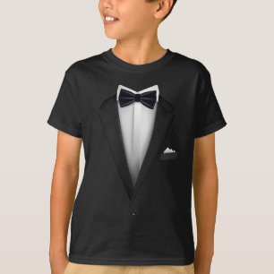 Camiseta Tuxedo con Bowtie azul para Bodas y especial