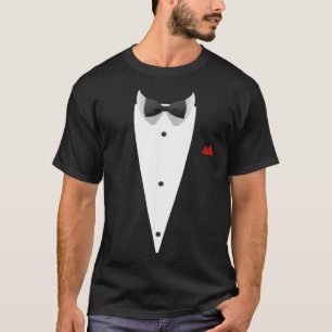 Camiseta Tuxedo con Bowtie para Bodas Nochevieja