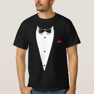 Camiseta Tuxedo con Bowtie para Bodas Nochevieja
