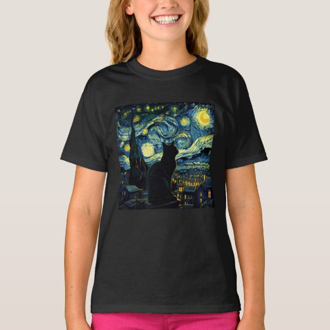 Camiseta Tuxedo gato estrellado noche Tuxedo dueño de gato (Anverso)