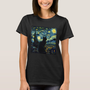 Camiseta Tuxedo gato estrellado noche Tuxedo dueño de gato