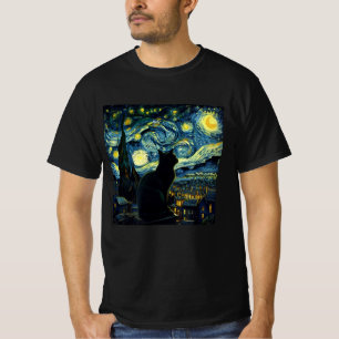 Camiseta Tuxedo gato estrellado noche Tuxedo dueño de gato