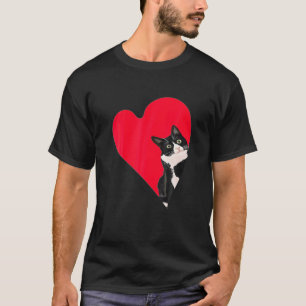 Camiseta Tuxedo Gato Valentine Corazón Para Gatitos Y Anim