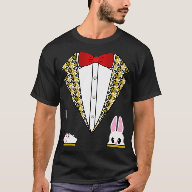 Camiseta Tuxedo Gracioso De Costume Magiciano Para Niños Ad (Anverso)