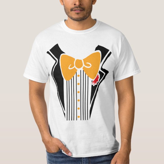 Camiseta Tuxedo - Naranja Tie (Anverso)